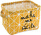 Mziart Small Foldable Canvas Storage Basket Cotton Fabric Mini Portable Storage Bin Nursery Organizer Box for Makeup Toys Shelves & Desks (Yellow)...