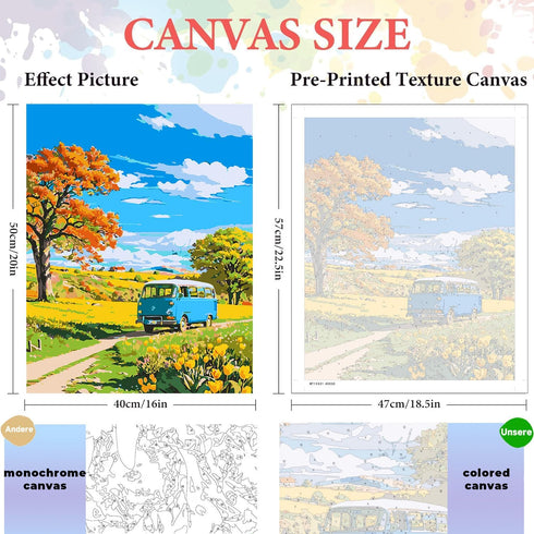 ajepon Landscape Paint by Numbers Kit-Scenery Paint by Number Kits for Adults,Adults Paint by Numbers Kits on Canvas without Frame Oil Painting Ac...