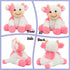 Hopearl Adorable Plush Cow Toy Floppy Dairy Cattle Soft Stuffed Animal Cute Birthday for Boys Girls Kids Toddlers, Strawberry Pink, 9''...