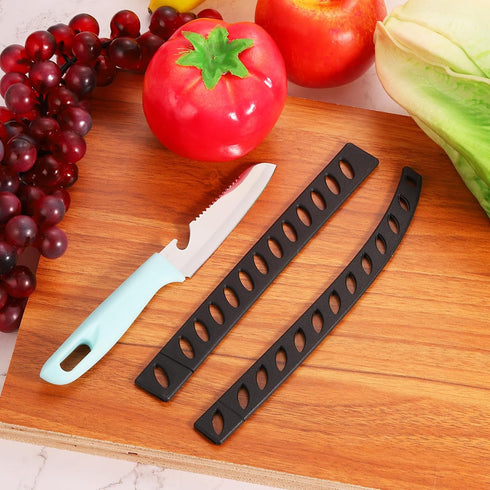 uxcell 30Pcs Knife Edge Guards Blade Protector Plastic Knife Edge Cover Sleeves Universal Blade Covers Knife Sheath for Kitchen, Black...