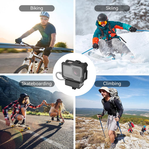 SmallRig Hero12 / Hero11 / Hero 10 / Hero 9 Black Cage for GoPro, with 2 Cold Shoe Mount for GoPro Light Mod and Common Microphone, Led Video Ligh...