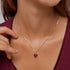 MichooyelS925 3.6 cttw Rhodolite Garnet Pendant Necklace Heart Solitaire Gemstone Sterling Silver Valentine's Day Wedding Birthstone Jewelry For W...