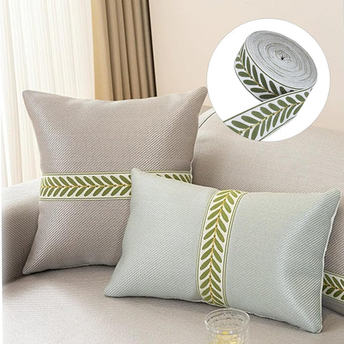 10.9Yards Jacquard Ribbon 2.4 Inch Jacquard Ribbon Emobridered Leaf Pattern Jacquard Polyester Ribbons for DIY Sewing Curtains Decorating Crafting...