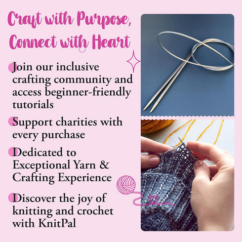 KnitPal 47-inch (120cm) Metal Circular Knitting Needles Set - Magic Loop Knitting Needles with Extra Long Fixed Cable - 5 US Sizes: 4/3.25mm, 5/3....