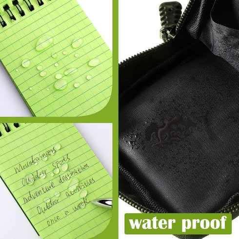 Eaasty 5 Pcs Waterproof Notebook Tactical 3 x 5 Inch Pocket Notebook with Metal Weatherproof Pen and Fabric Cover for Outdoor Activities Recording...