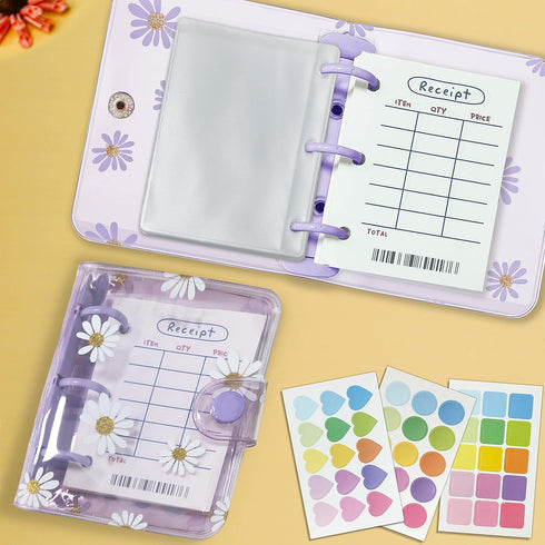 Harphia Mini Budget Binder with Zipper Envelopes & Expense Budget Sheets,Transparent Money Binder with Cash Envelopes for Budgeting and Saving Mon...
