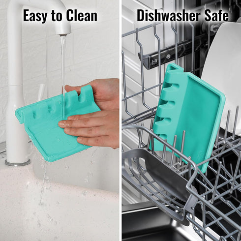Zulay Kitchen Silicone Utensil Rest with Drip Pad for Multiple Utensils - BPA-Free, Heat-Resistant Spoon Rest & Spoon Holder for Stove Top - Kitch...