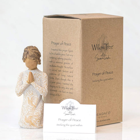 Willow Tree Prayer of Peace (Lighter Skin), Seeking The Quiet Within, Expresses Sympathy, Comfort, Remembrance, Healing, Sculpted Hand-Painted Fig...