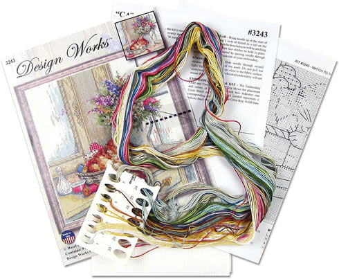 Design Works Crafts Cat Nap Counted Cross Stitch Kit, White...
