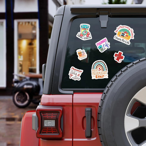 Pack 50 PCS Pharmacist Stickers Medicines Waterproof Decals Vinyl Medical Themed Graphics Pharmacy Patches Phone Case Laptop Water Bottles Accesso...