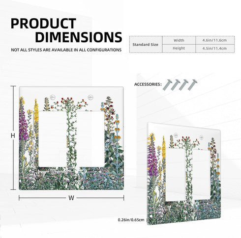 Light Switch Cover Decorative 2 Gang Double Rocker Switch Plate Covers Flora Graeca Greek Herbs Wall Plates for Light Plates Switch Covers for Roo...