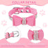 9 Pieces Pink Rhinestones Dog Collar PU Leather Girl Puppy Collars Bling Crystal Cat Dog Collar with Bow Bone Heart Flower for Pets Dogs Cats Coll...