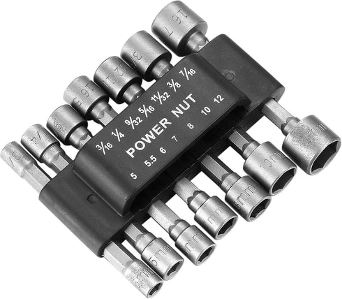 14 Pcs Socket Nut Driver Set, Hex Drill Bits Sets, Impact Driver Socket Adapter Metric for Hand Drill, Electric Screwdriver, Wrench...