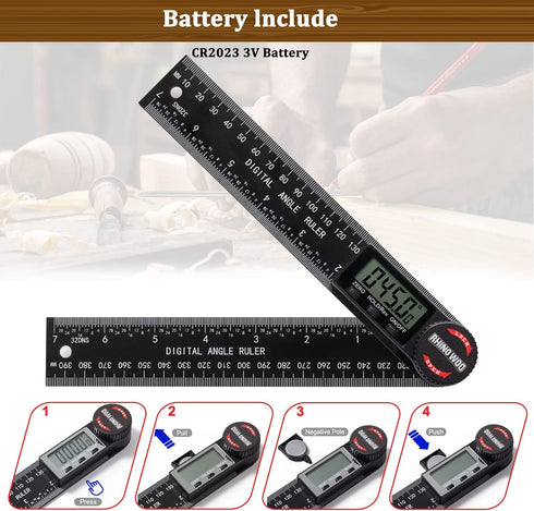 Digital Angle Finder Protractor, Angle Finder Ruler with 7inch/200mm, Angle Measuring Tool for Woodworking/Carpenter/Construction/DIY Measurement(...