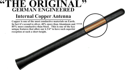 AntennaMastsRus - The Original 6 3/4 Inch is Compatible with Chevrolet Silverado 1500 (1985-2005) - Car Wash Proof Short Rubber Antenna - Internal...