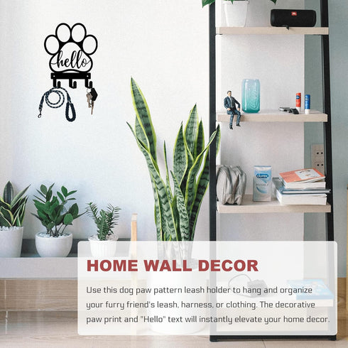 Dog Leash Holder for Wall, Leash Holder Wall Mount,Dog Stuff Storage Organizer, Wall Mount with Hello - Dog Leash, Dog Stuff, Key, Organizer Wall ...