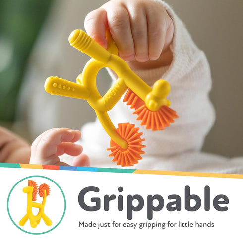 Nuby Silicone Geo Zoos Teether - Giraffe Teething Toy for Babies 3+ Months - Soothes and Massages Sore Gums...