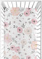 Sweet Jojo Designs Fitted Baby Crib Sheets (Pink/Grey Boho Floral) for Girls, Infant Nursery, Toddler Room - Standard Size (Blush, Rose, Gray, Flo...