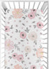 Sweet Jojo Designs Fitted Baby Crib Sheets (Pink/Grey Boho Floral) for Girls, Infant Nursery, Toddler Room - Standard Size (Blush, Rose, Gray, Flo...