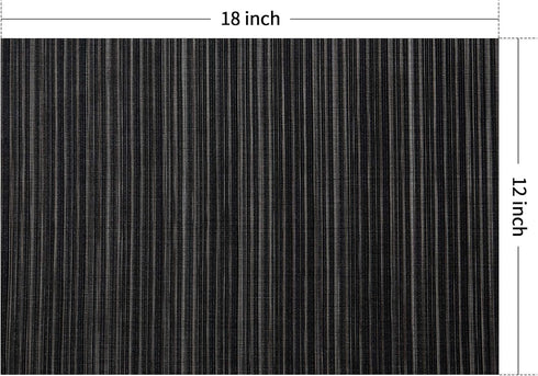 FunWheat Placemats Set of 4 Vinyl Washable Place Mats for Dining Table Mats Easy to Clean(Black,4pcs)...