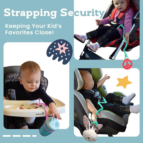 Brilli Baby Cup Catcher Patented Safety Tether Strap, Attach Sippy Cups, Bottles, Pacifiers & More to Stroller, High Chair, Car Seat, Made in USA,...