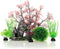 JIH Aquarium Fish Tank Plastic Plants and Cave Rock Decorations Decor Set 7 Pieces, Small and Large Artificial Fish Tank Plants with Cave Rock (CU...