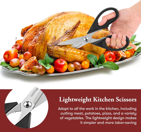 Kitchen Shears, iBayam Kitchen Scissors All Purpose Heavy Duty Meat Scissors Poultry Shears, Dishwasher Safe Food Cooking Scissors Stainless Steel...
