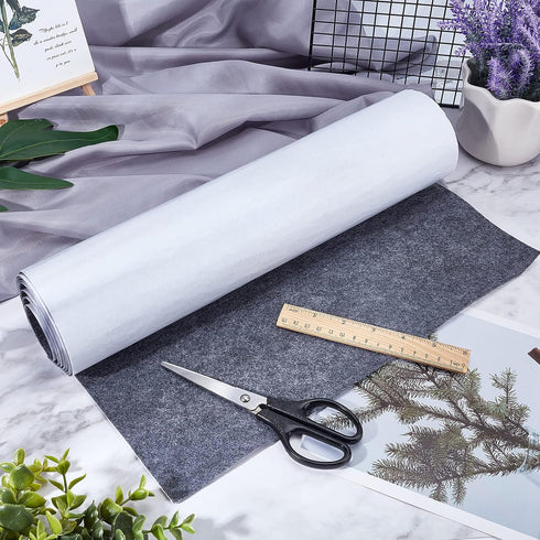 BENECREAT 15.5 x 78.5 Dark Gray Adhesive Felt Sheets Fabric Sticky Sheets Fabric Peel Stick for DIY Costume Making and Jewelry Box...