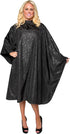 BLOOM CAPE Stylist Salon Cape Stain Bleach Water Resistant Silky Polyester Black on Black Etched Flower Print Snap Neck Closure...