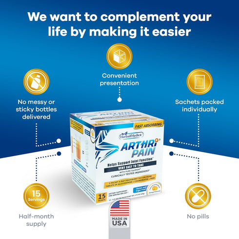 Arthripain – One a Day Cartilage Repair Supplement – Clinically Tested Joint Juice for Joint Relief Support – Glucosamine Chondroitin MSM – Swolle...