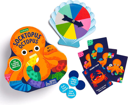 Mudpuppy Socktopus Octopus – 8 Legged Version of Classic Kids Crazy 8’s Memory Game with Color Matching and Pattern Recognition for Children Ages ...