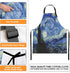 Britimes Apron Home Kitchen Cooking Baking Gardening for Women Men With Pockets Starry Night Oil Painting 32x28 inch...