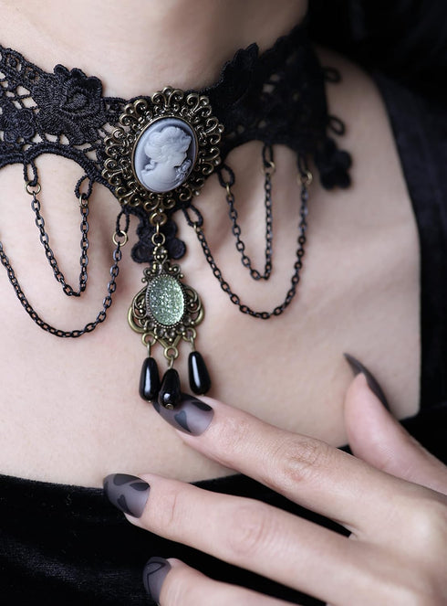 Sacina Victorian Lace Choker Necklace, Black Velvet, Zinc Alloy, Goth Jewelry Gift for Women...