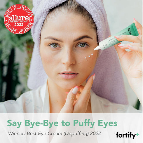 Fortify Natural Skincare - Eye Cream - De-Puffing + Protecting | Helps Protect, Hydrate, & Refresh | Clean Beauty | Made in Korea - 30ML...
