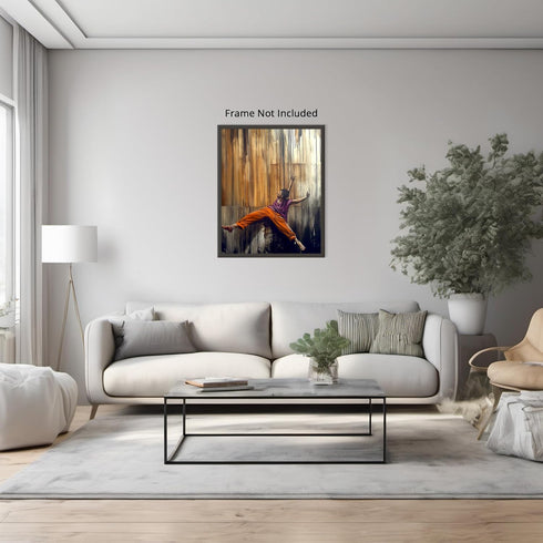 Posterizer-color paint splashes-dancer on mural street graffiti -4-Retro Art-Abstract & Modern Art-Gift for Street Art, Mural Fans- unframed wall ...