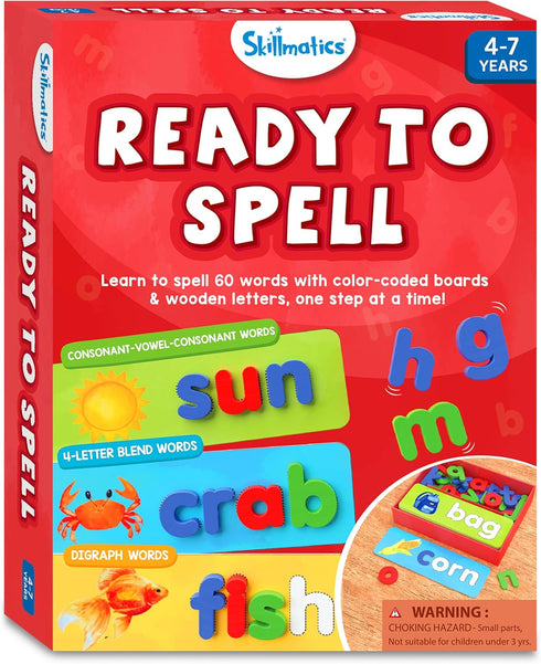 Skillmatics Preschool Learning Activity - Ready to Spell, Stage-Based Learning to Improve Vocabulary & Spelling, Educational Toy, Gifts for Boys &...