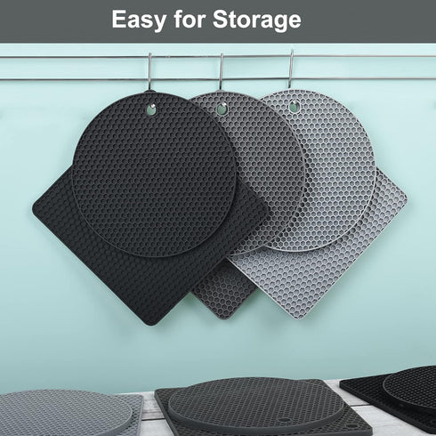 Trivets for Hot Dishes, Hot Pads for Kitchen, Silicone Trivets for Hot pots and Pans, Multi-Purpose Silicone Pot Holder, Heat Resistant Mat Pothol...
