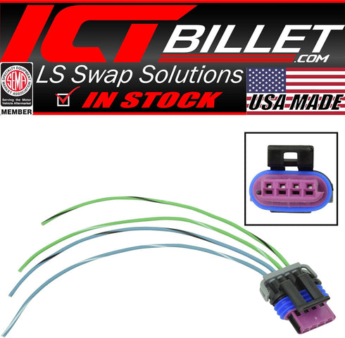 ICT Billet LS IAC Wire Pigtail - Idle Air Control Valve Connector - LS1 LSX Plug WPIAC30...