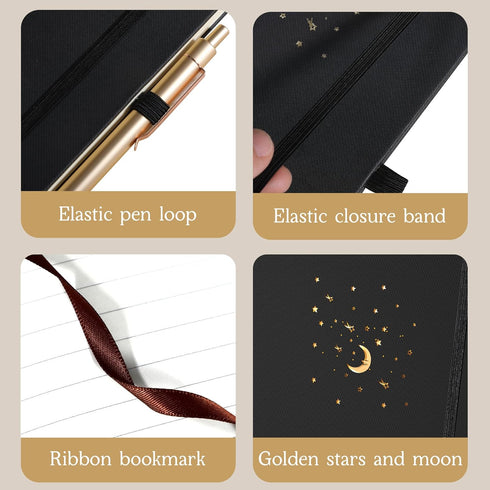 CAGIE Lined Journal Notebook for Work, 196 Pages, 5.7" x 8.3", Hardcover Notebook Journals for Writing Women Men Note Taking Diary with Pen Loop (...