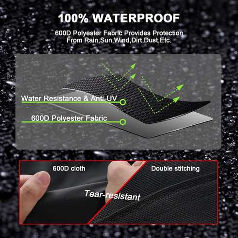 Himal Outdoors Lawn Mower Cover - Heavy Duty 600D Polyester Oxford Waterproof, UV Protection Universal Fit with Drawstring & Cover Storage Bag, Bl...