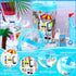 2 Pcs Clear Beach Lotion Toiletry Bag Travel Waterproof PVC Cosmetic Pouch Beach Makeup Bag Hawaiian Portable Organizer Beach Zipper Sunscreen Hol...