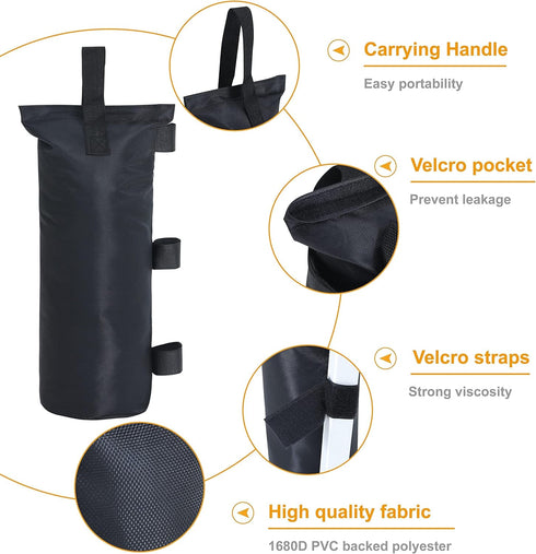 112 lbs Sand Bags Canopy tent Weight set of 4 for Canopy Legs,Empty Sand Bags for Tent weight to Hold Things Down for Pop Up Canopy Tent Weight, N...