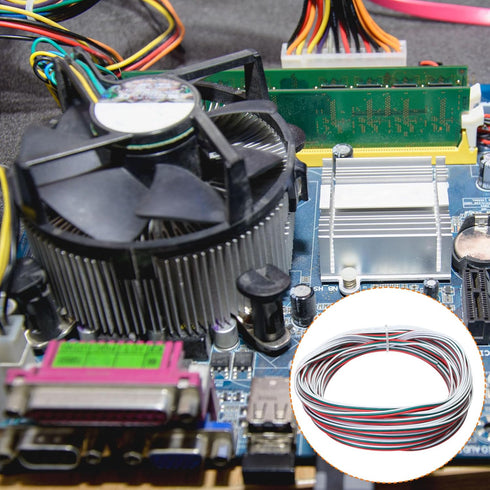 MECCANIXITY 24 Gauge 3 Conductor Electrical Wire Tinned Copper Cable 49FT Flexible Stranded Hook-up Wire for LED Strips Lamps Residential Wiring C...