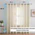HLC.ME Abbey Faux Linen Textured Semi Sheer Privacy Light Filtering Transparent Window Grommet Floor Length Thick Curtains Drapery Panels for Offi...