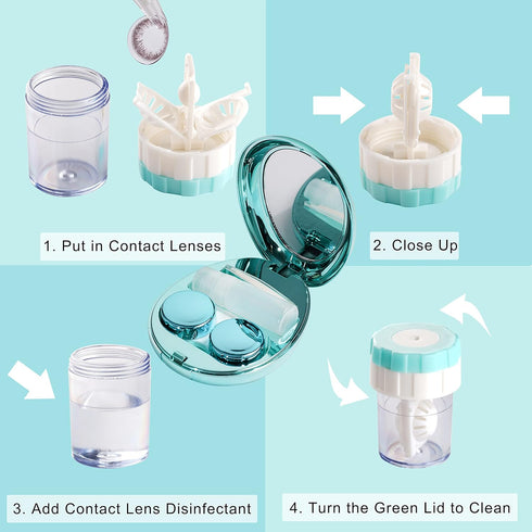 Contact Lens Case?Portable Travel Contact Lens Box with Mirror Tweezers Remover Tool Solution Bottle for Travel & Home...
