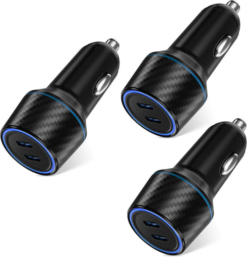 Car Charger for iPhone 3Pack Dual Port USB C Cigarette Lighter Adapter 2.4A Boxeroo USBA Car Plug Charger for iPhone 15 14 13 12 11 Pro Max 10 SE ...