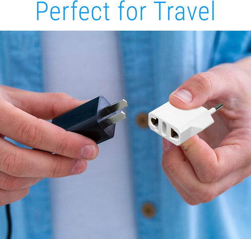European Plug Adapter, Unidapt US to Europe Plug Adapter, 8 Pack European Type C Plug Adapters, 110V to 220V Wall Outlet, Travel Power Adaptor for...
