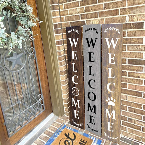 Welcome Stencil with Holiday Stencils for Painting on Wood Reusable, Own DIY Projects, Gifts and More, Easy to Use Large Letter Stencil – Horizont...