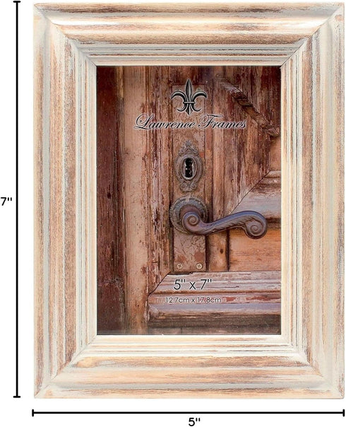 Lawrence Frames 5x7 White Wash Maple Picture Frame, Natual...