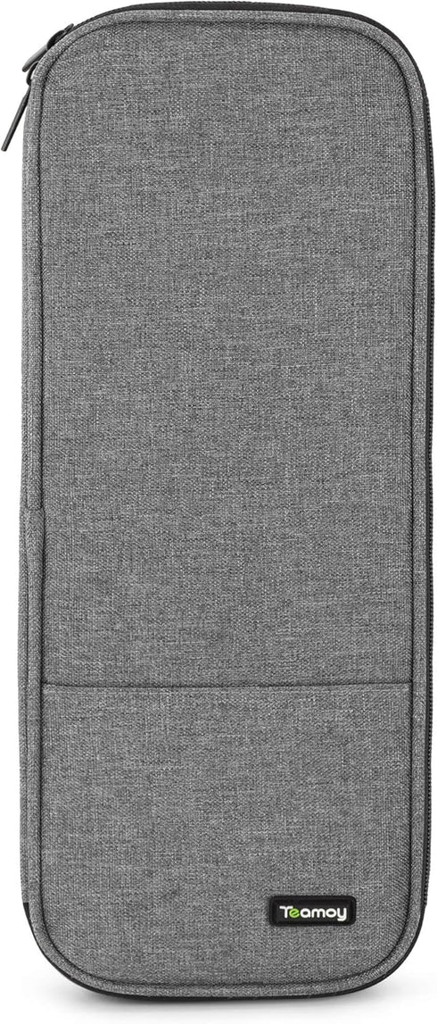 Teamoy Knitting Needles Case (Up to 14''), Travel Organizer Storage Bag for Knitting Needles, Tunisian Crochet Hooks and Accessories, Gray...